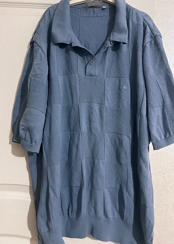 Gri Erkek Keten Polo Tişört Loose Fit - Görsel 4