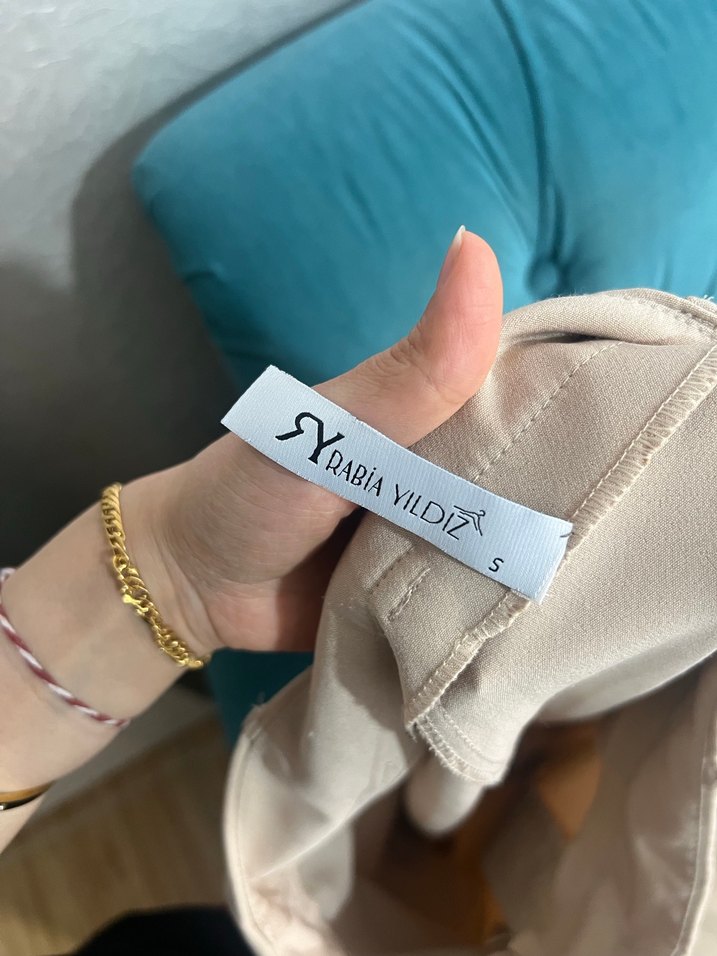 Bej Midi Keten Kadın Kumaş Pantolon - Görsel 4