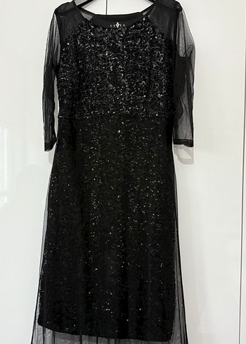 Siyah Uzun Kollu Gotik Abiye Elbise - Görsel 4