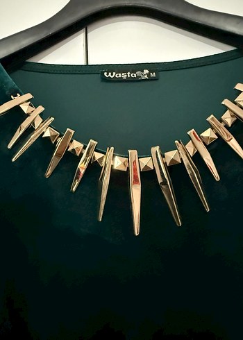 Zincir Detaylı Uzun Kadın Abiye Elbise - Görsel 3