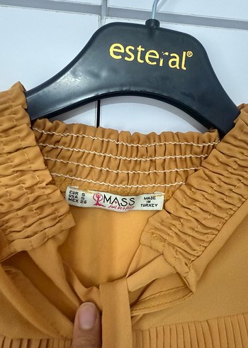 Bej Pilili Uzun Kollu Kadın Gömlek - Görsel 3