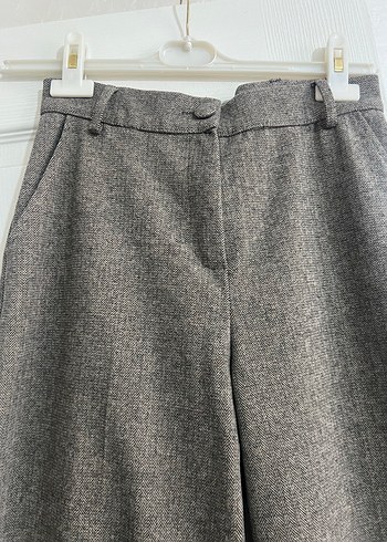 Gri Midi Kumaş Kadın Pantolon - Görsel 4