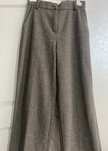 Gri Midi Kumaş Kadın Pantolon - Görsel 2