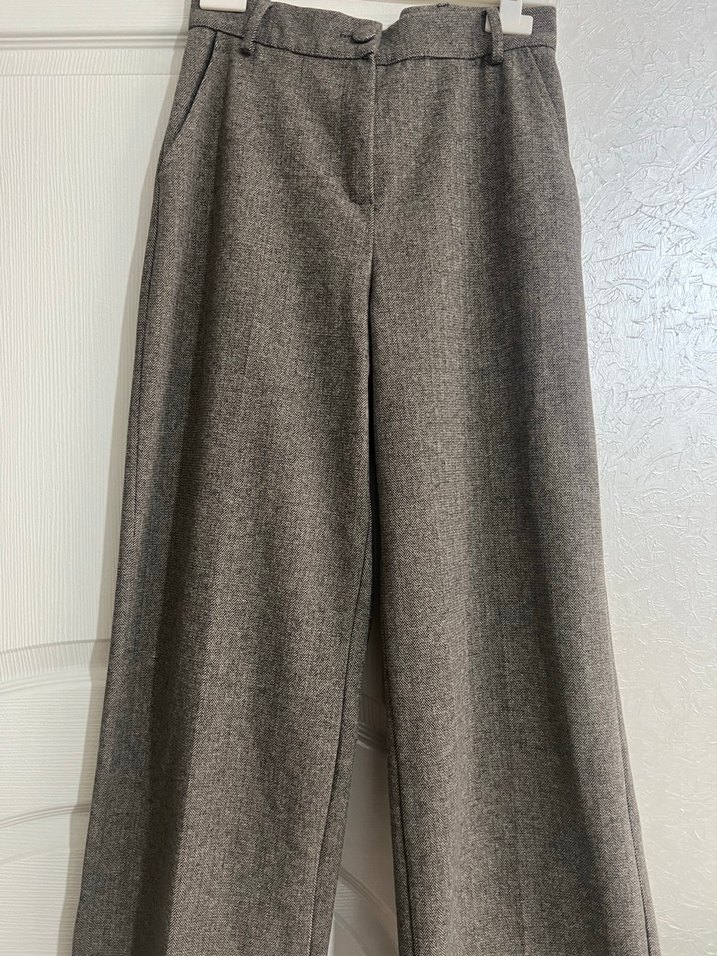 Gri Midi Kumaş Kadın Pantolon - Görsel 2