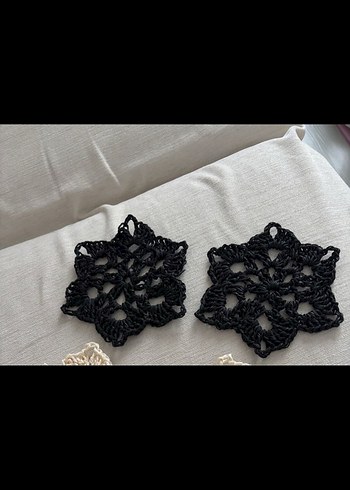 Siyah Örgü Gotik Bardak Altlığı - Görsel 2