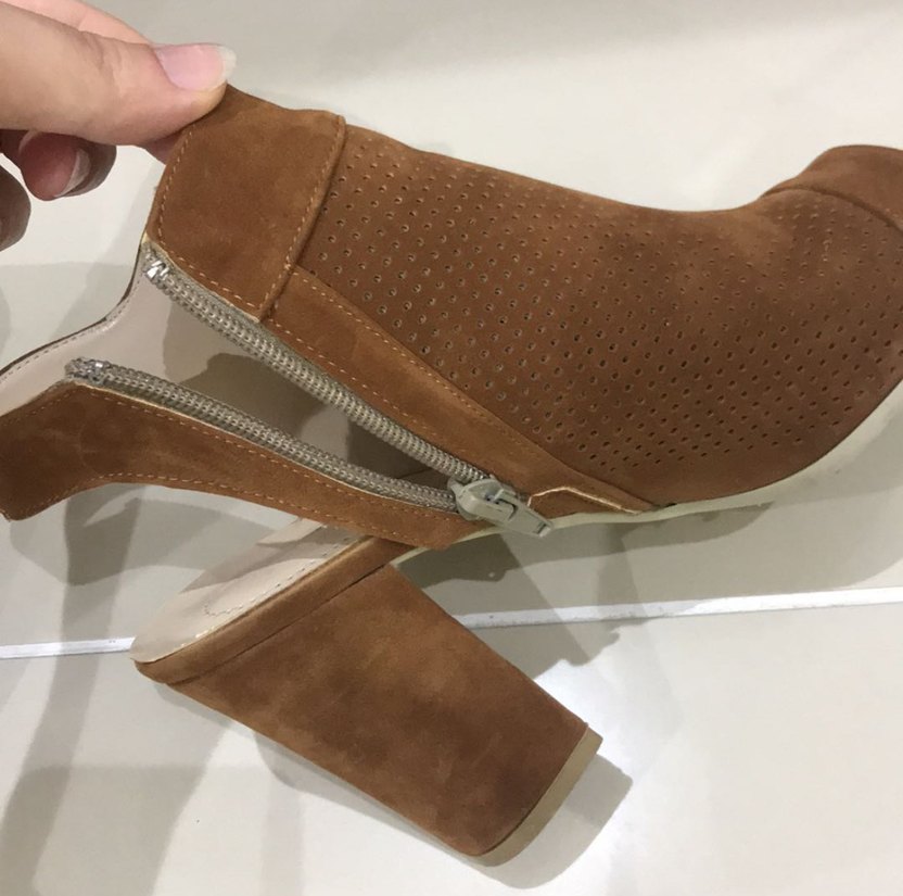 Bej Süet Kadın Tokalı Blok Topuklu Sandalet - Görsel 4