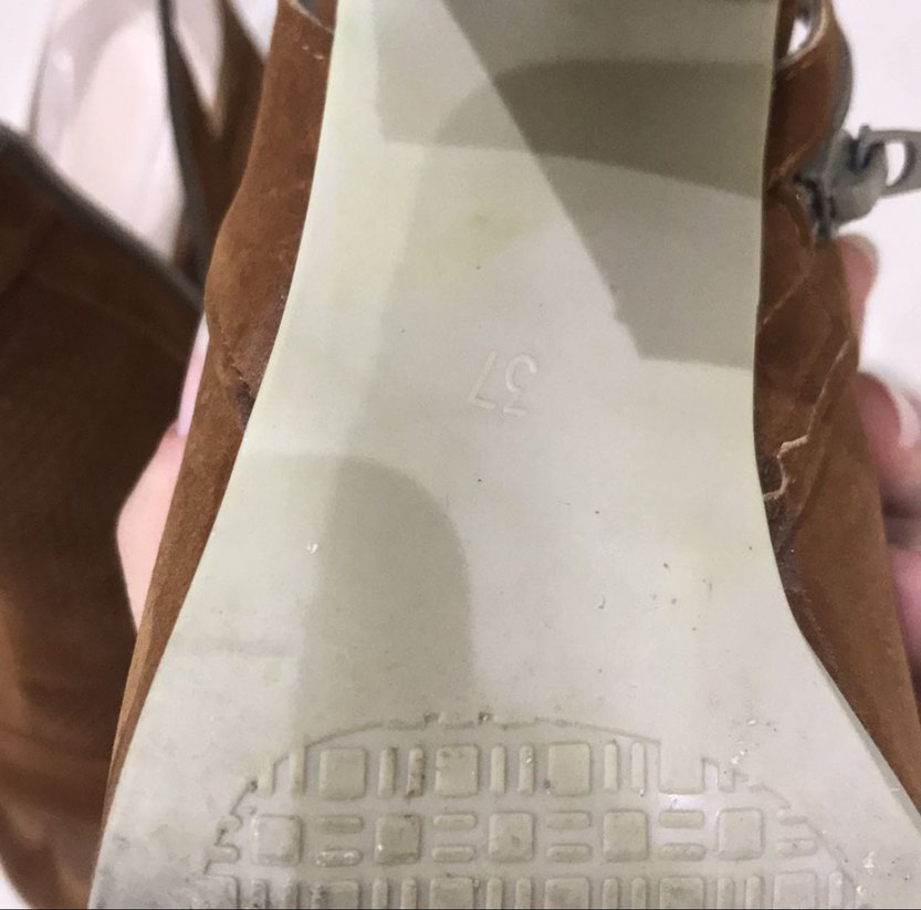 Bej Süet Kadın Tokalı Blok Topuklu Sandalet - Görsel 5