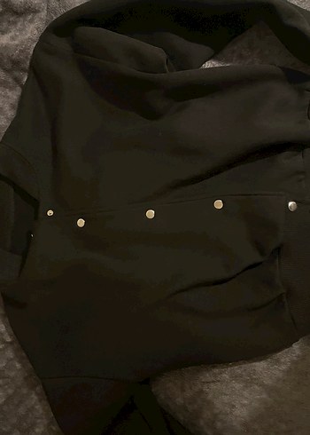 Fermuarlı Siyah Baskılı Sokak Stili Köpek Kıyafeti - Görsel 2