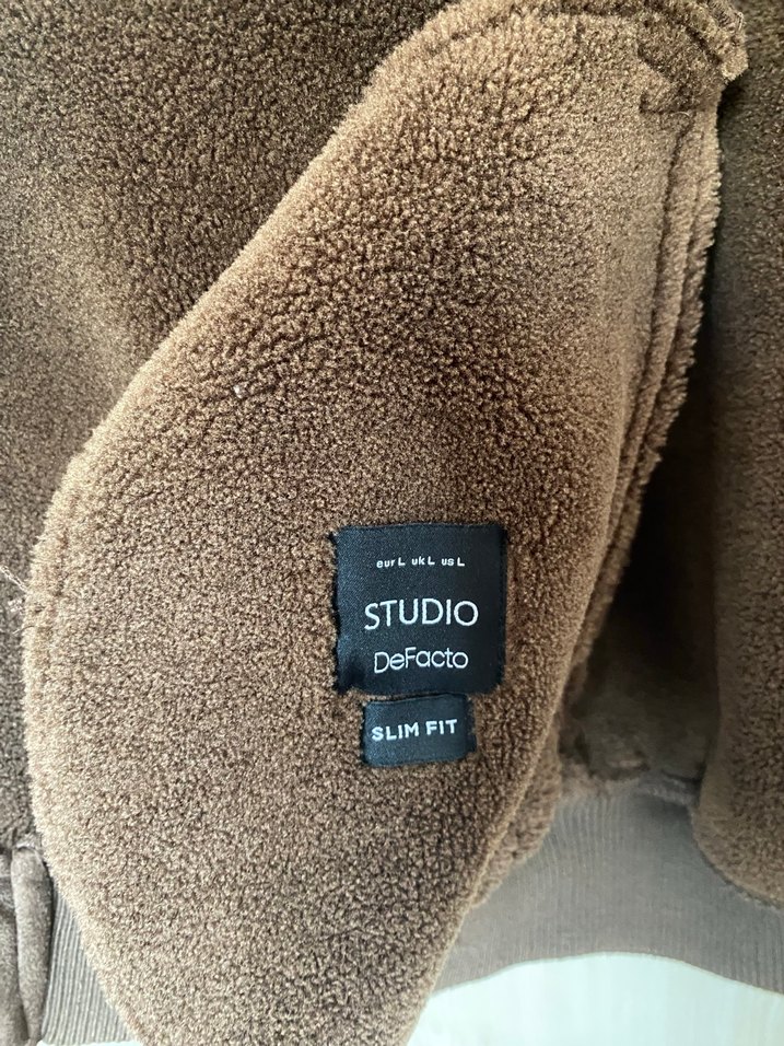 Defacto Kahverengi Süet Kürklü Erkek Ceket - Görsel 4