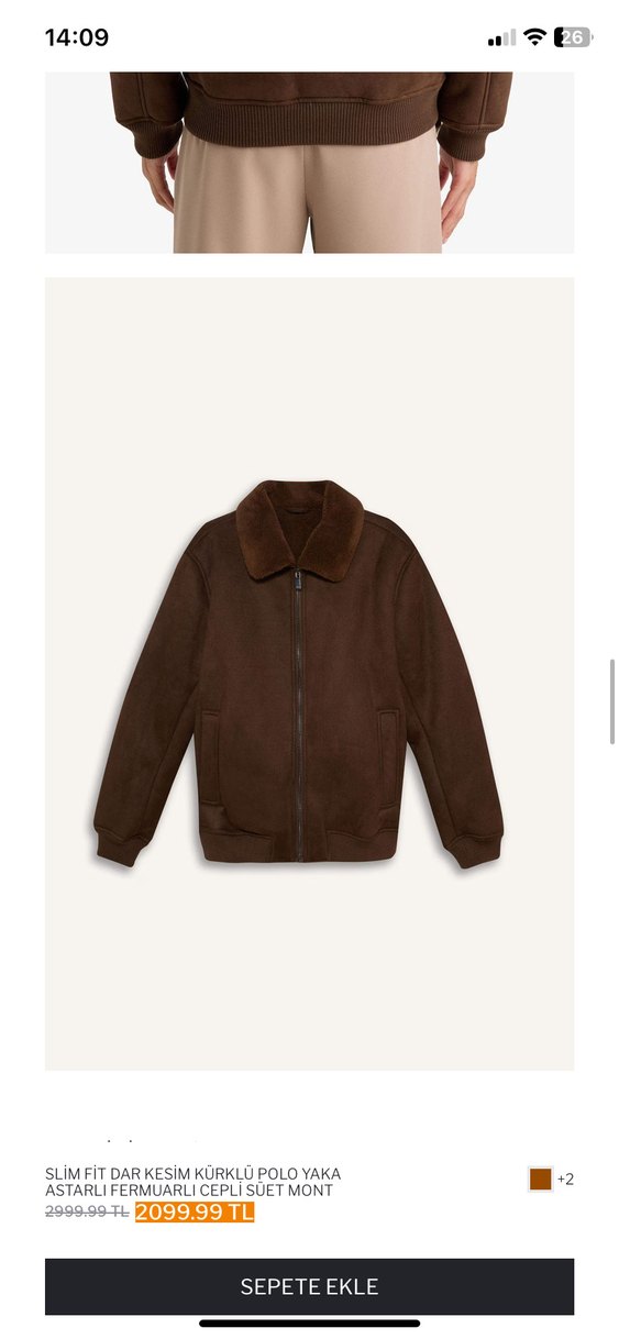 Defacto Kahverengi Süet Kürklü Erkek Ceket - Görsel 2