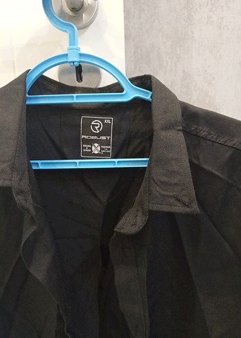 Siyah Siyah Uzun Kollu Erkek Gömlek büyük beden - Görsel 2