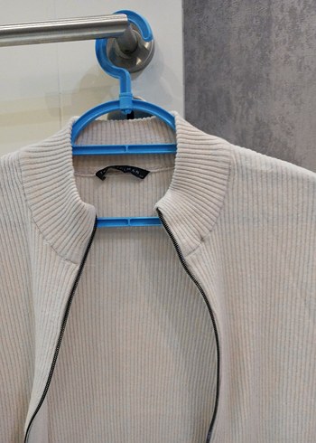 Bej Fermuarlı Erkek Triko Hırka - Görsel 3