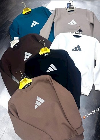 Beyaz Erkek Sweatshirt Uzun Kollu Spor - Görsel 6