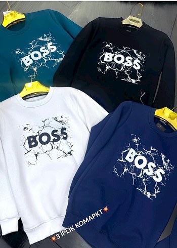 Beyaz Erkek Sweatshirt Uzun Kollu Spor - Görsel 7