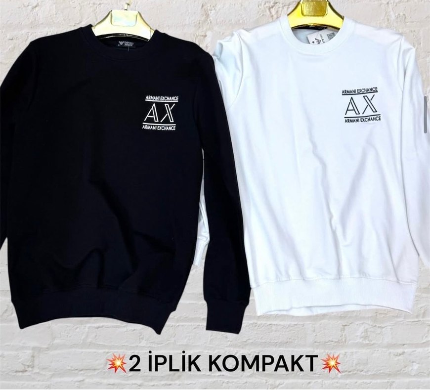 Beyaz Erkek Sweatshirt Uzun Kollu Spor - Görsel 2