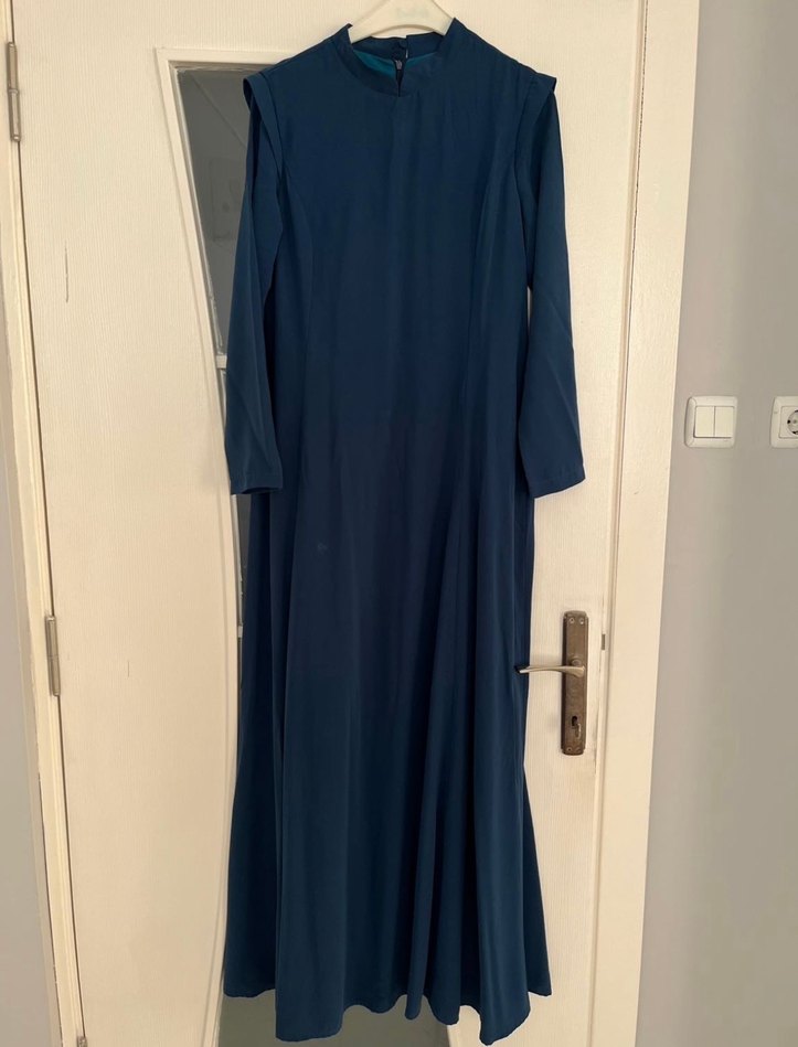 Mavi V Yaka Kadın Hamile Tulum - Görsel 5