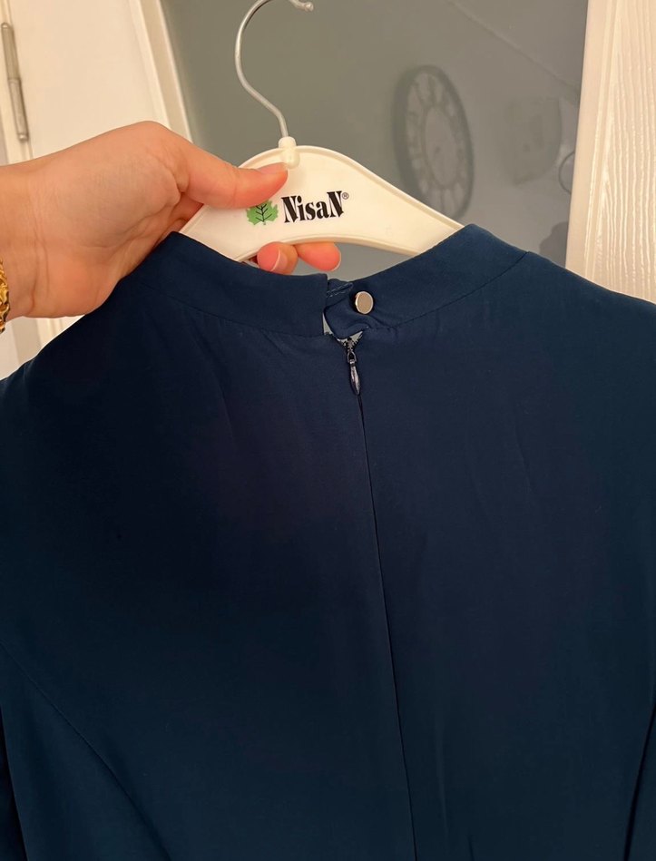 Mavi V Yaka Kadın Hamile Tulum - Görsel 3