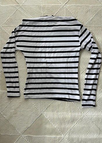 Düğmeli Çizgili Hamile Bluzu - Görsel 3