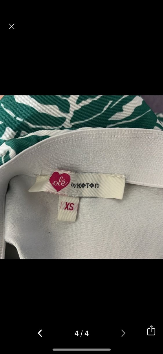 Yeşil Batik Desenli Yüksek Bel Mini Şort - Görsel 4