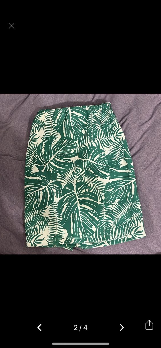 Yeşil Batik Desenli Yüksek Bel Mini Şort - Görsel 3