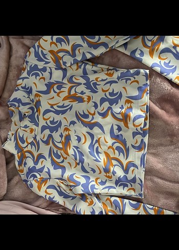 Bohem Uzun Kollu Yüksek Yakalı Desenli Bluz - Görsel 2