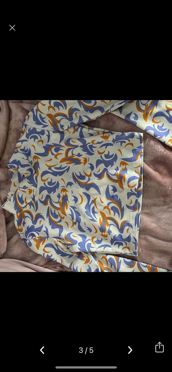 Bohem Uzun Kollu Yüksek Yakalı Desenli Bluz - Görsel 2