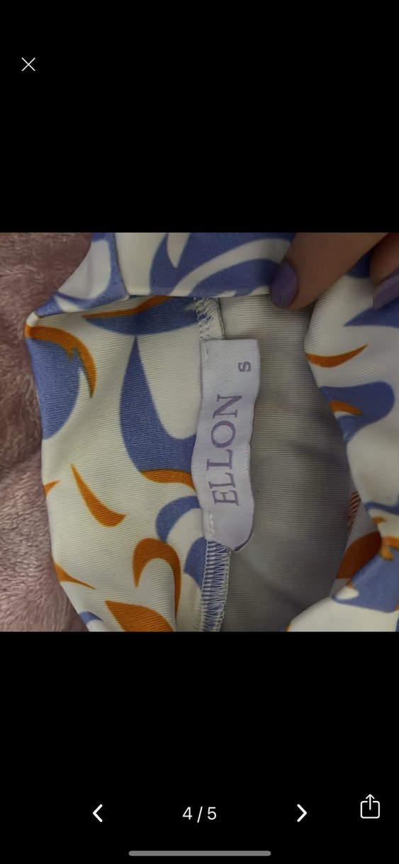 Bohem Uzun Kollu Yüksek Yakalı Desenli Bluz - Görsel 3