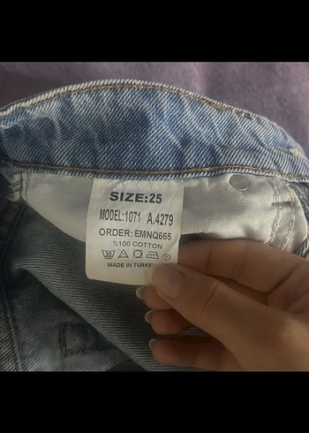 Diz Altı Geniş Kesim Yırtık Kot Pantolon - Görsel 3