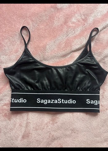 Kadın Lacivert askılı Crop Top - Görsel 2