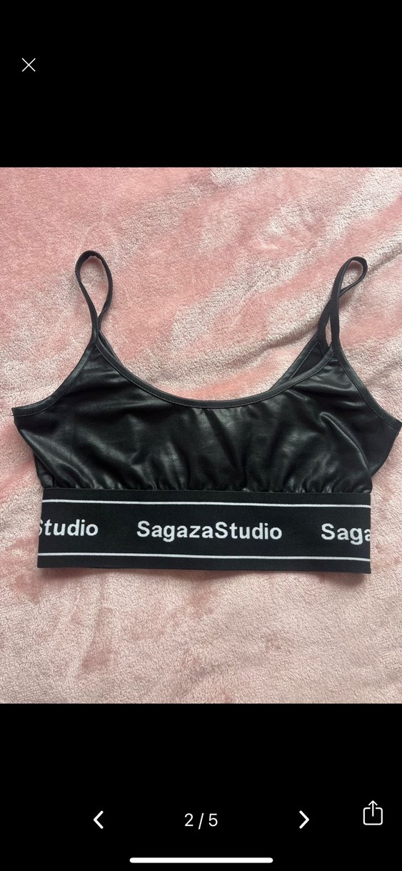 Kadın Lacivert askılı Crop Top - Görsel 2