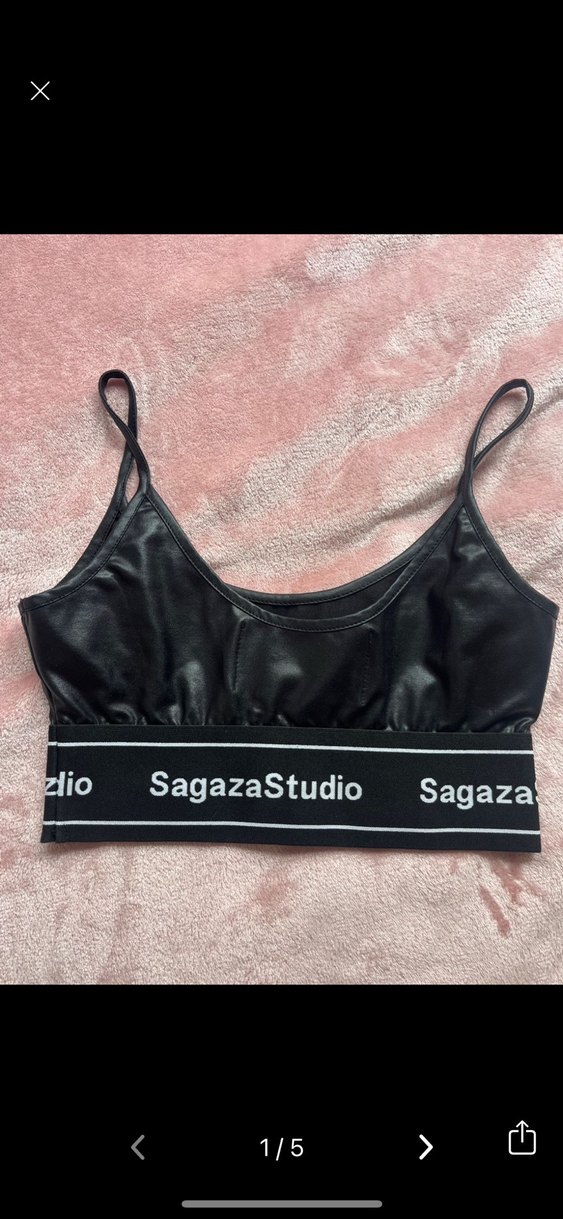 Kadın Lacivert askılı Crop Top - Görsel 3