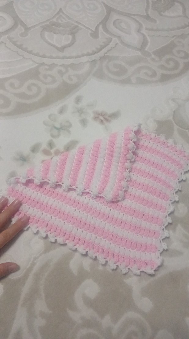 Pembe Çizgili Banyo lifi çeyizlik - Görsel 4