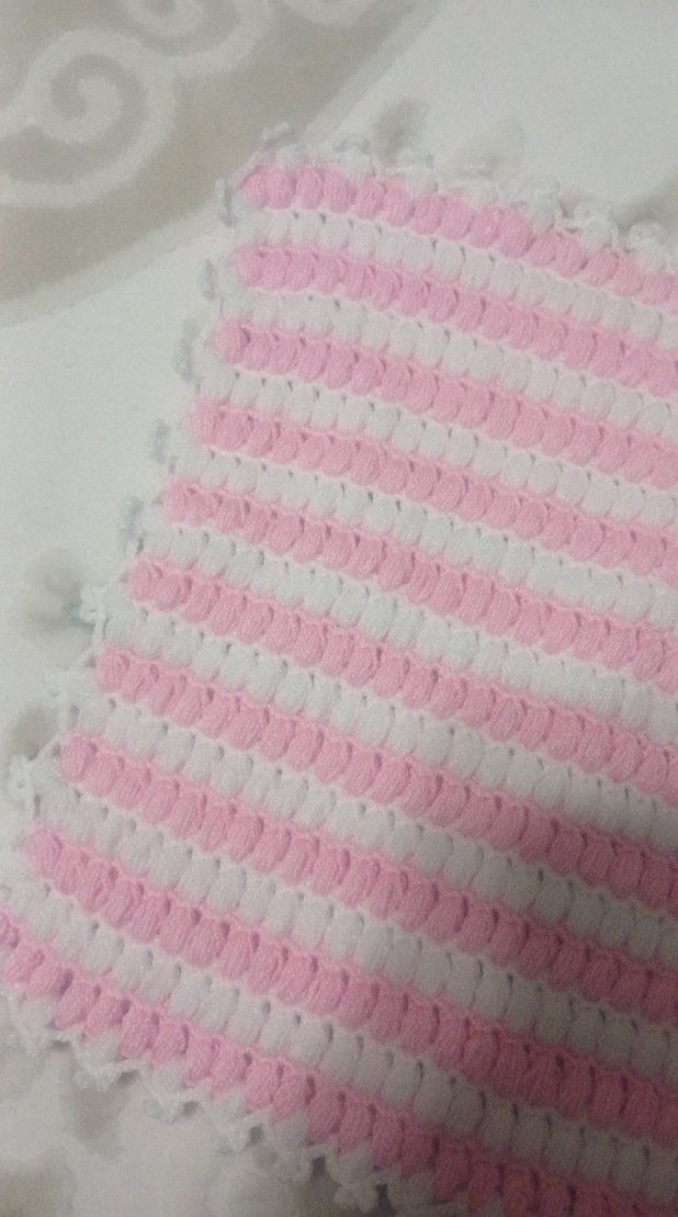 Pembe Çizgili Banyo lifi çeyizlik - Görsel 2