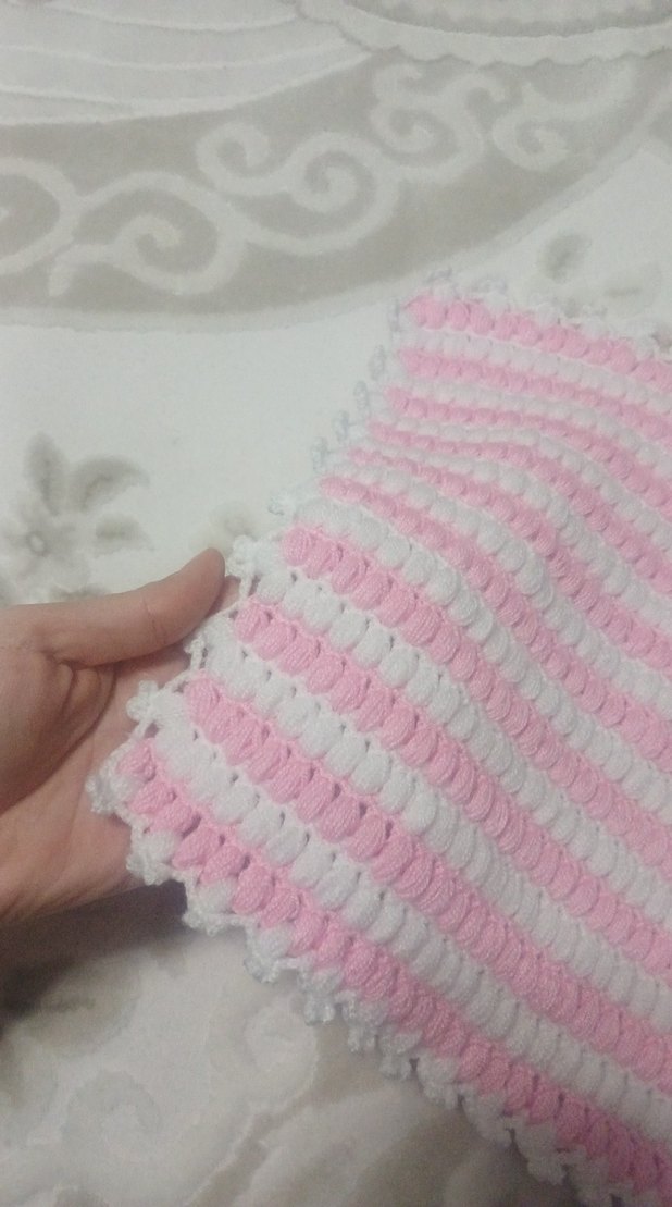 Pembe Çizgili Banyo lifi çeyizlik - Görsel 3