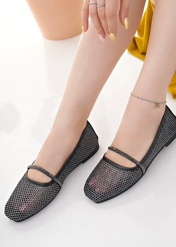 Kare Burunlu Siyah  Babet - Görsel 2