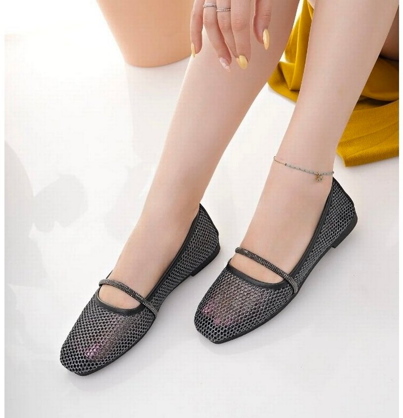 Kare Burunlu Siyah  Babet - Görsel 2