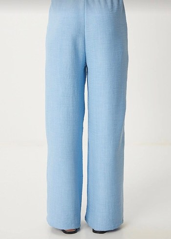 Mavi Keten Kadın Kolsuz Ceketli Takım - Görsel 7