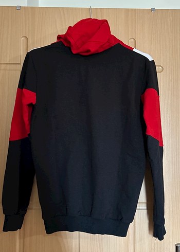 Kırmızı Siyah Fermuarlı Kadın Eşofman Takımı - Görsel 5