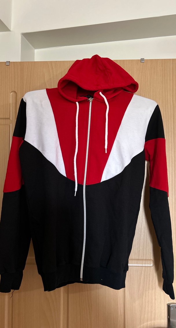 Kırmızı Siyah Fermuarlı Kadın Eşofman Takımı - Görsel 2