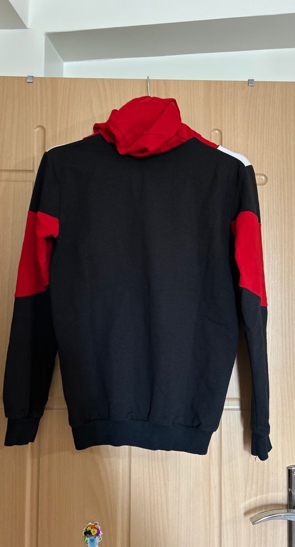 Kırmızı Siyah Fermuarlı Kadın Eşofman Takımı - Görsel 5