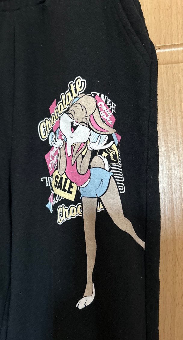 Siyah Baskılı Rahat Kesim Kadın Eşofman - Görsel 3