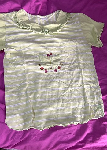 Yeşil Mini Kısa Kollu Kadın Pijama Takımı - Görsel 2