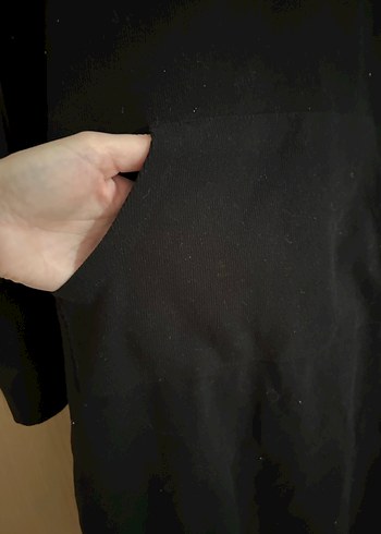 V Yaka Siyah Baskılı Kız çocuk Sweat elbise - Görsel 4