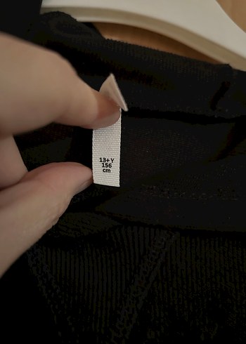 V Yaka Siyah Baskılı Kız çocuk Sweat elbise - Görsel 5