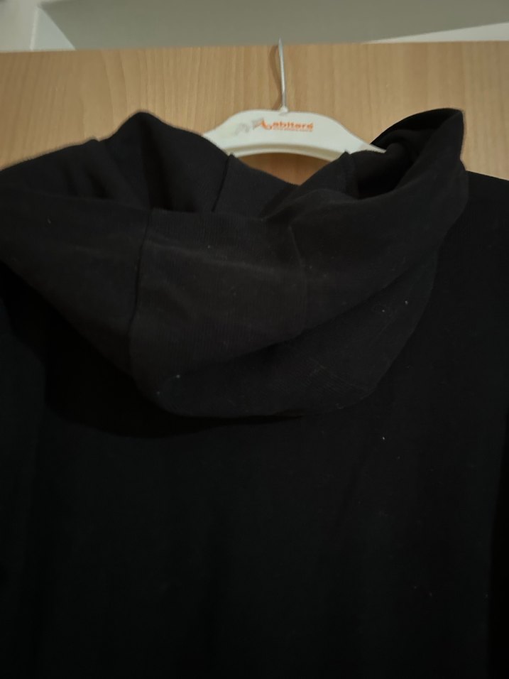 V Yaka Siyah Baskılı Kız çocuk Sweat elbise - Görsel 3