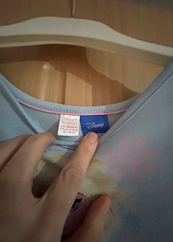 Kız Çocuk Mavi Pamuklu Elsalı Elbise - Görsel 3