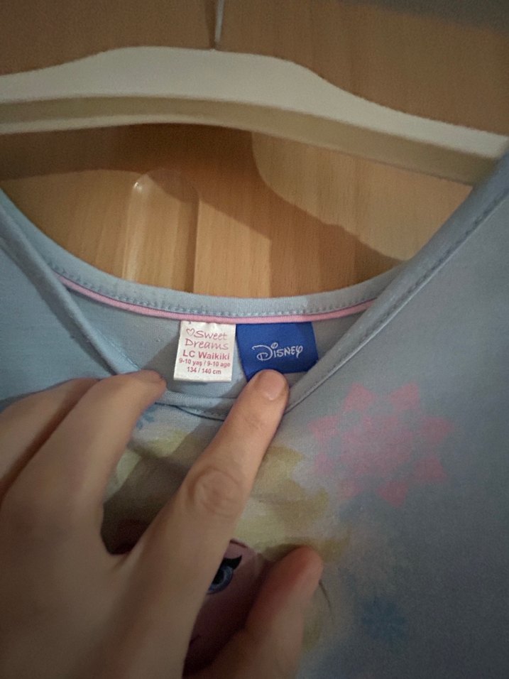 Kız Çocuk Mavi Pamuklu Elsalı Elbise - Görsel 3