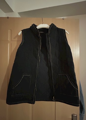 Siyah Fermuarlı Kız çocuk binici tarzı Yelek - Görsel 9