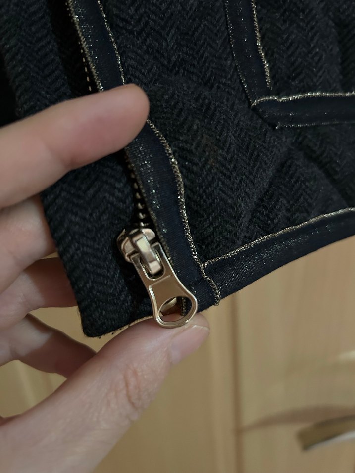 Siyah Fermuarlı Kız çocuk binici tarzı Yelek - Görsel 3