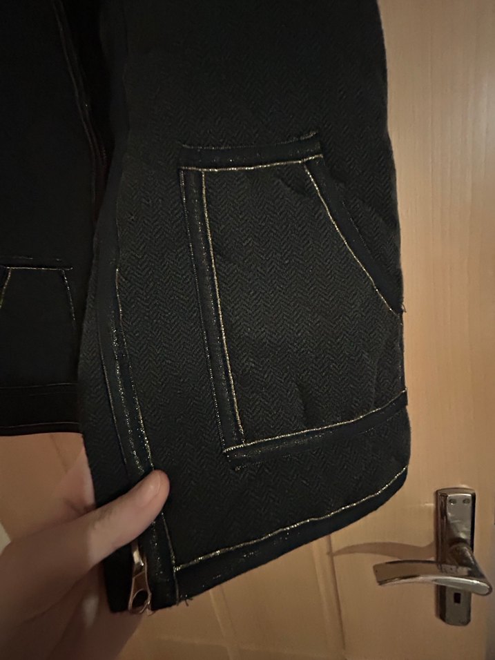 Siyah Fermuarlı Kız çocuk binici tarzı Yelek - Görsel 2